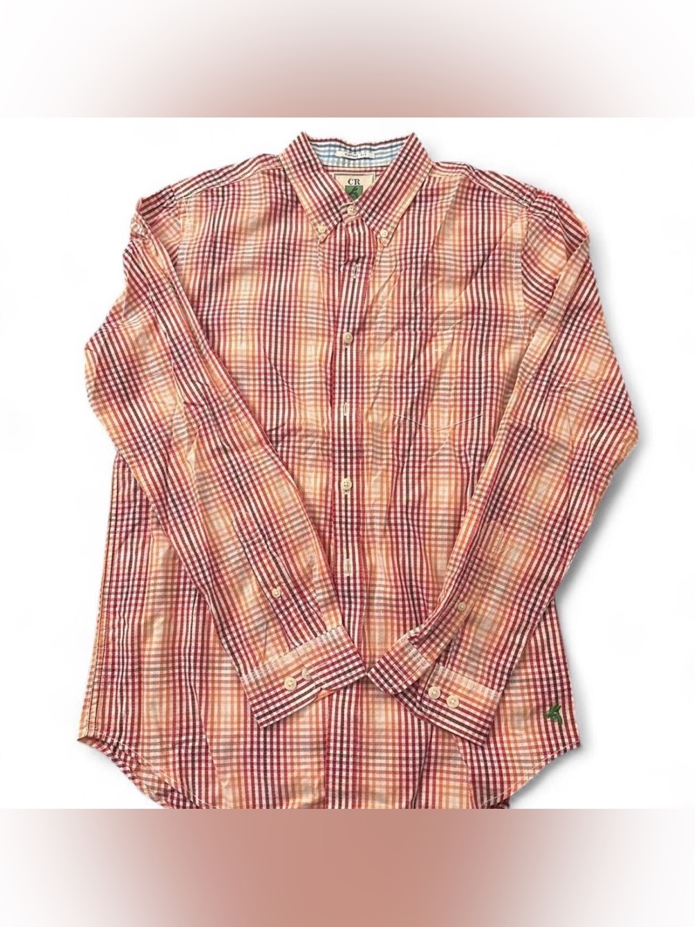 Club Room Red and Cream Plaid Casual Button-Down Shirt